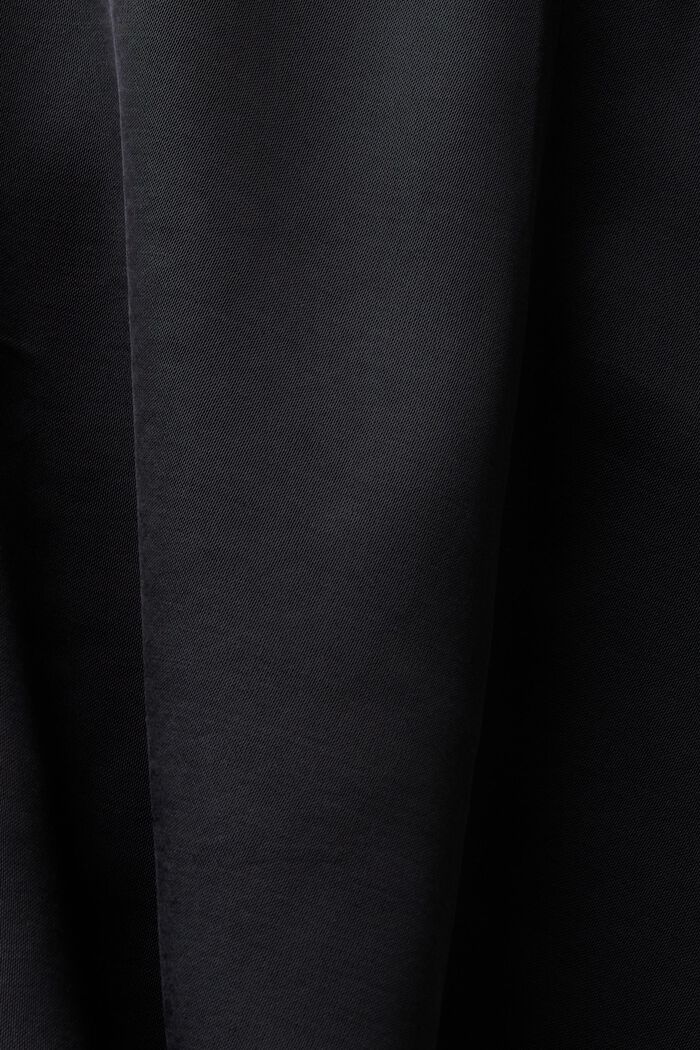 Blusa drapeada de satén con peplum, BLACK, detail image number 5
