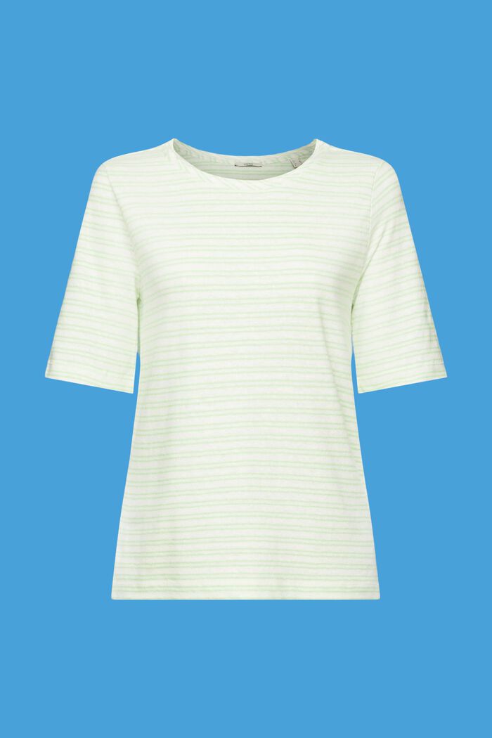 Camiseta en mezcla de algodón- lino, CITRUS GREEN, detail image number 7