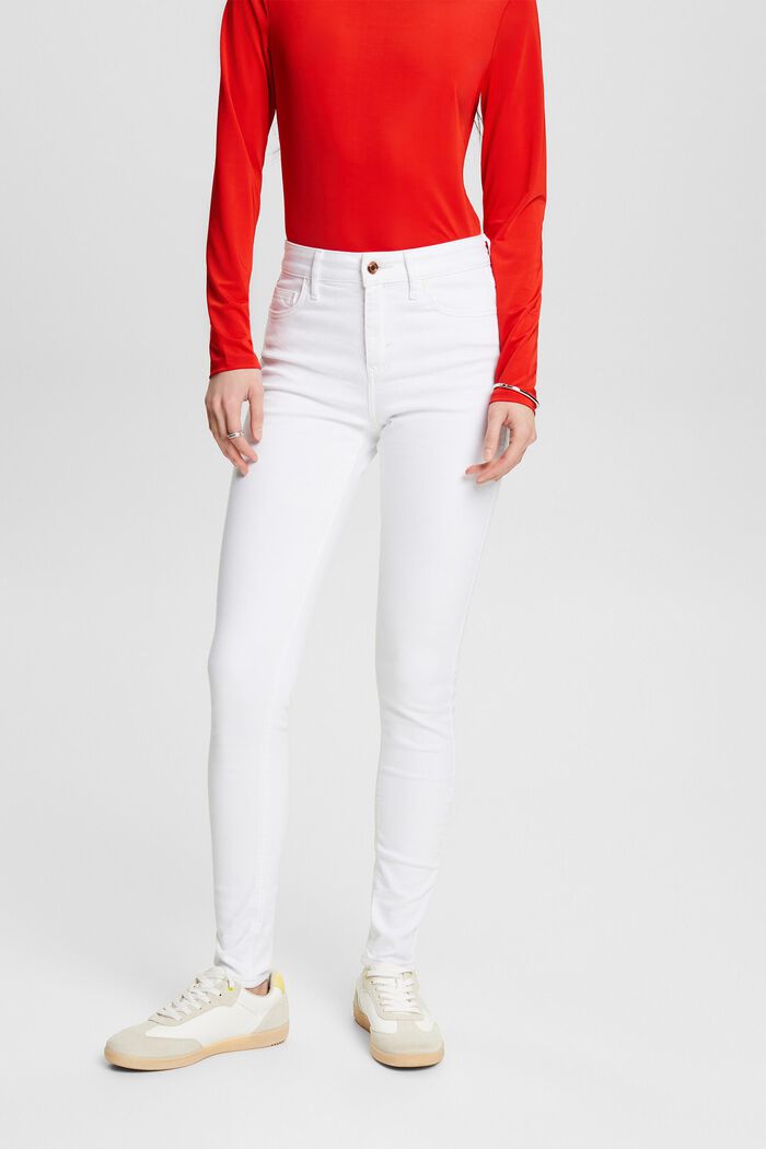 Jeans high-rise skinny fit, WHITE, detail image number 0