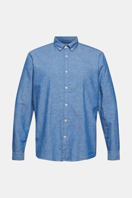 Lino/algodón ecológico: camisa con cuello abotonado