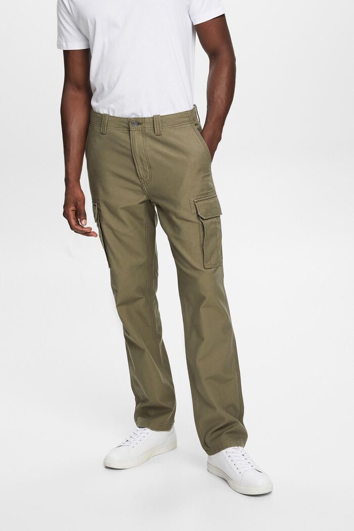 Pantalones cargo de algodón, KHAKI GREEN, detail image number 0