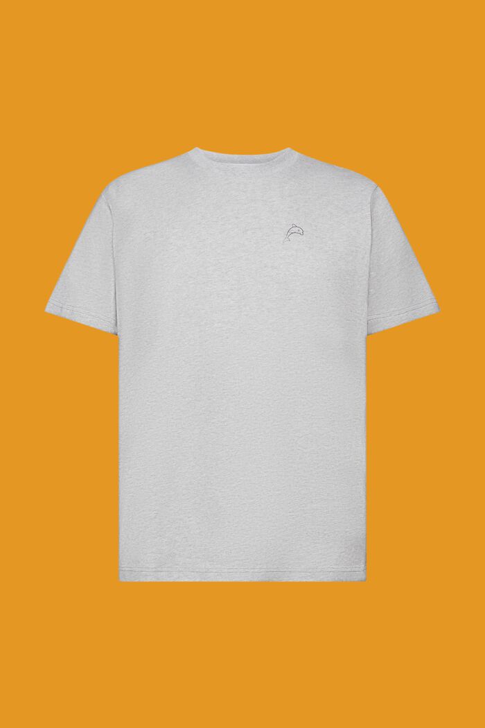 Camiseta de algodón con estampado de delfín, LIGHT GREY, detail image number 6
