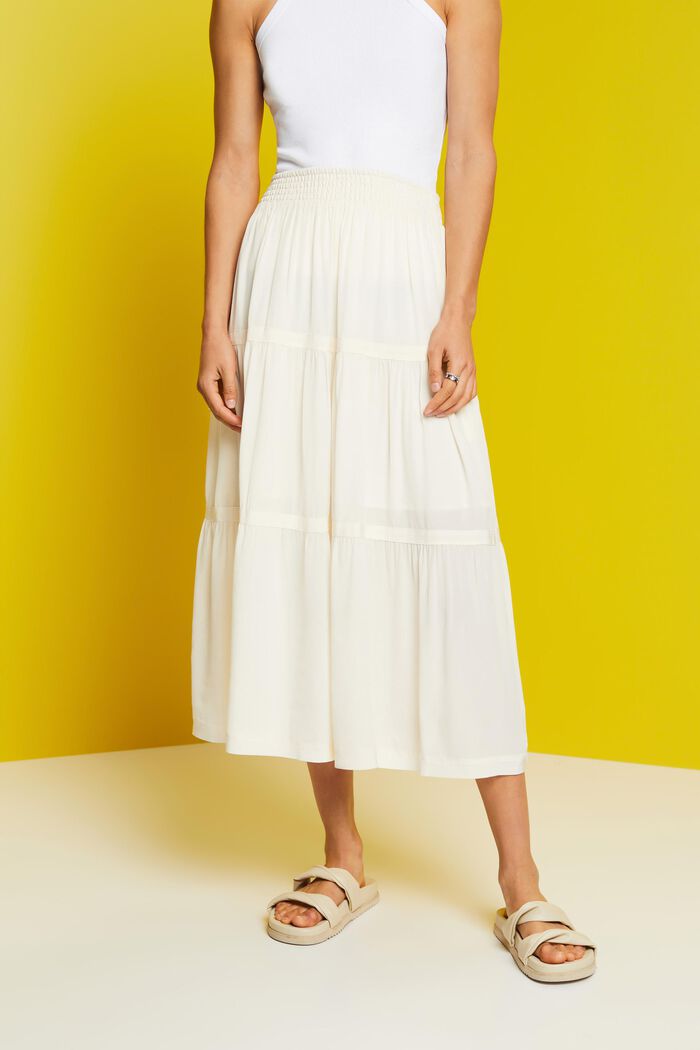 Falda midi clásica, WHITE, detail image number 0