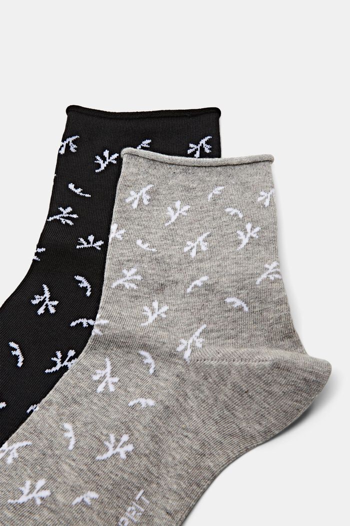 Pack: 2 pares de calcetines de algodón estampados, GREY/BLACK, detail image number 2