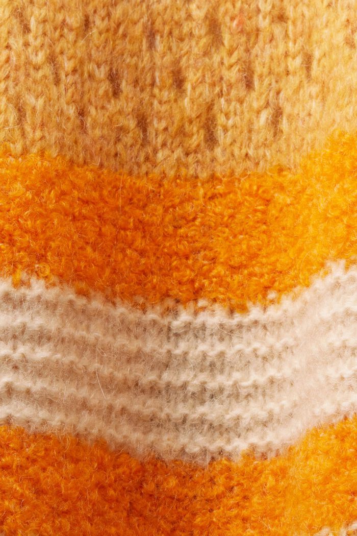 Cárdigan largo en mezcla de lana con cinturón, GOLDEN ORANGE, detail image number 4