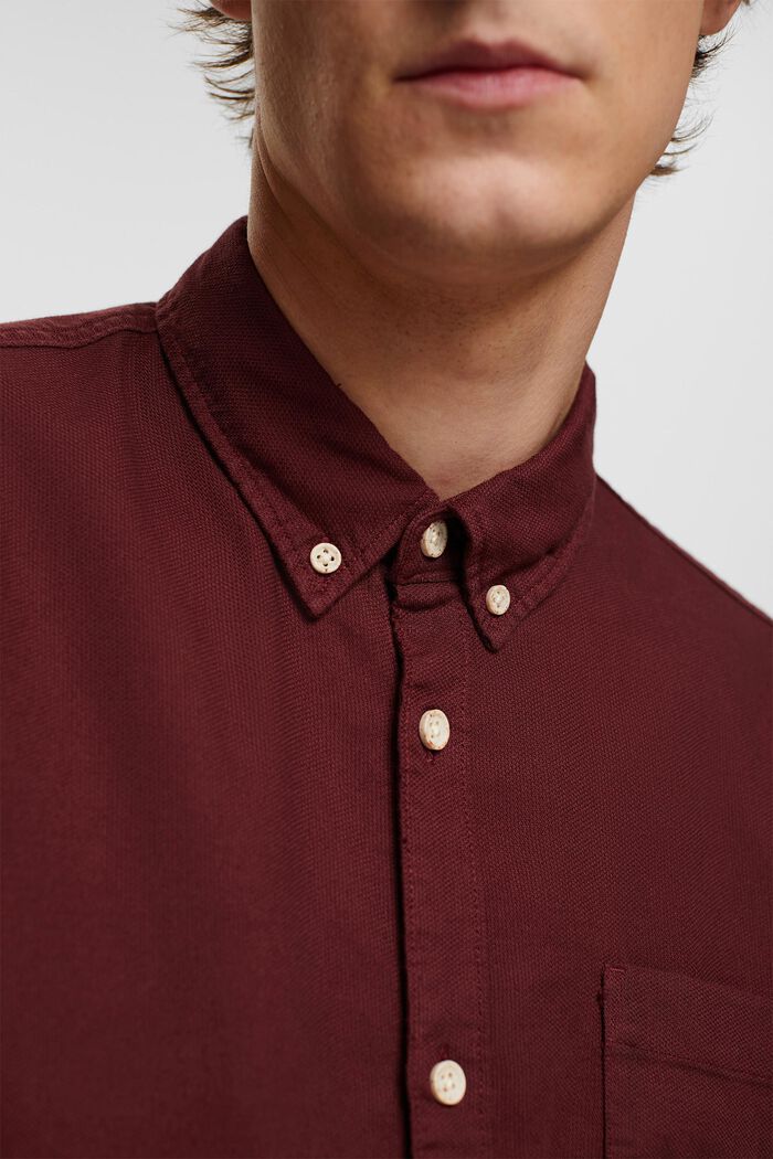 Camisa de algodón con botones, BORDEAUX RED, detail image number 2