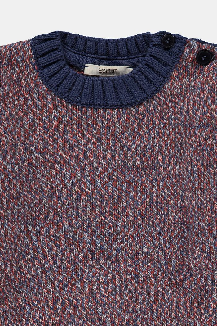 Jersey con acabado jaspeado de colores en algodón ecológico, BLUE, detail image number 2