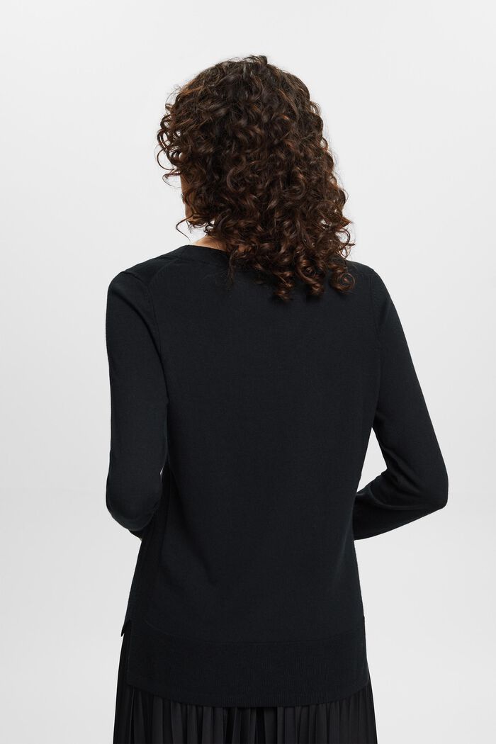 Jersey con cuello en pico, BLACK, detail image number 3
