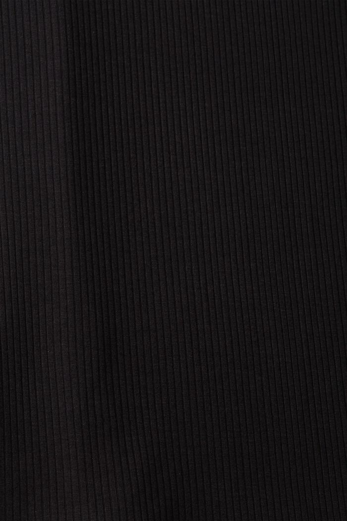 Camiseta de manga larga de canalé con detalles de encaje, BLACK, detail image number 5