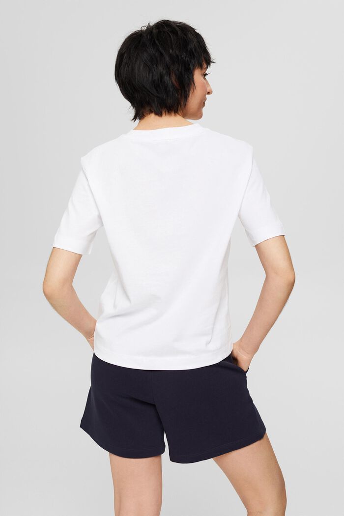 Camiseta básica en algodón ecológico, WHITE, detail image number 3