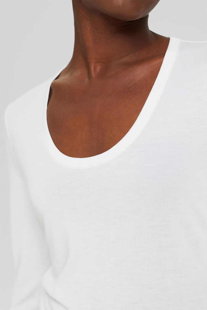 Camiseta de manga larga de TENCEL™ x REFIBRA™, WHITE, detail image number 2