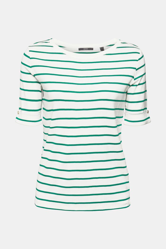 Camiseta a rayas, EMERALD GREEN, overview