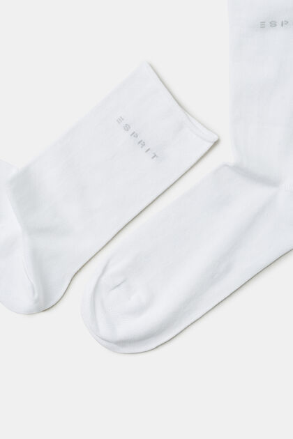 Pack de 2 pares de calcetines con borde enrollado, en algodón ecológico