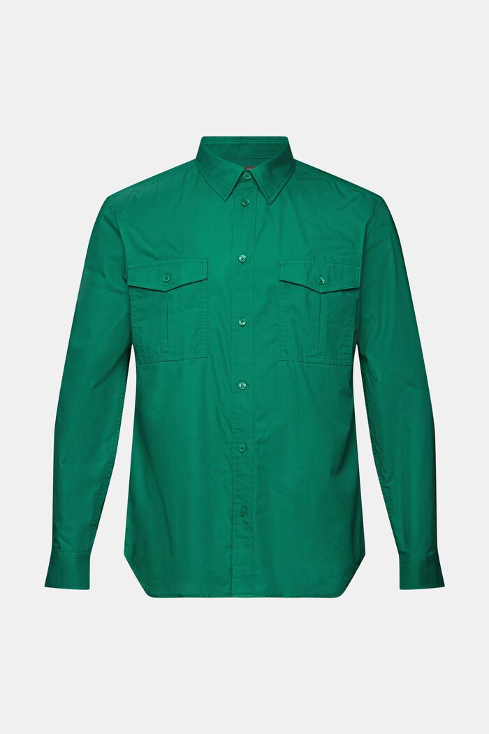 Camisa estilo militar de algodón, DARK GREEN, detail image number 5