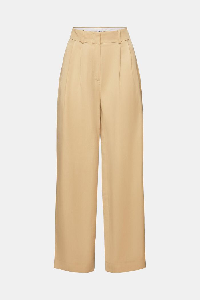Pantalones anchos de sarga, BEIGE, detail image number 6