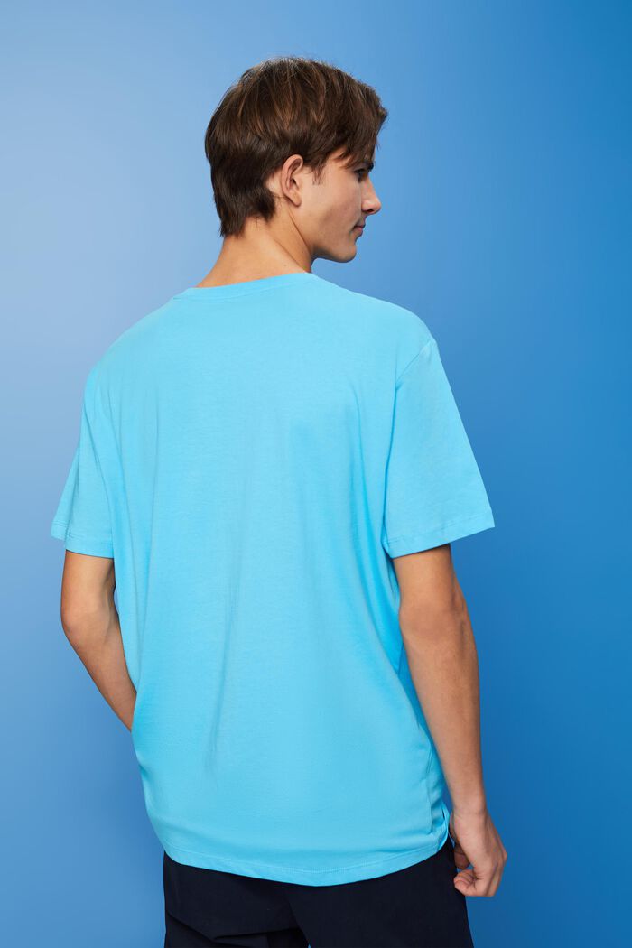 Camiseta de algodón con estampado, TURQUOISE, detail image number 3