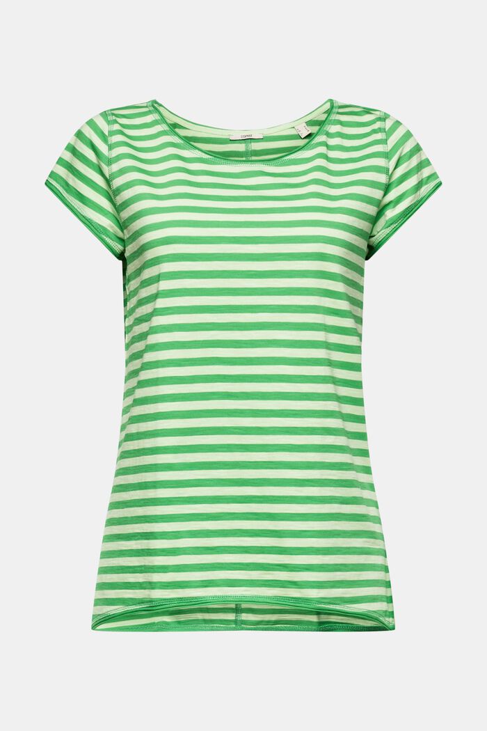 Camiseta de rayas con borde enrollado, GREEN, detail image number 6