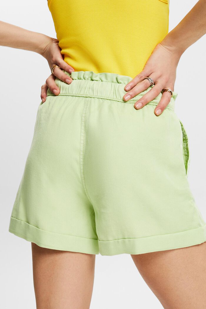 Shorts sin cierre de sarga, LIGHT GREEN, detail image number 4