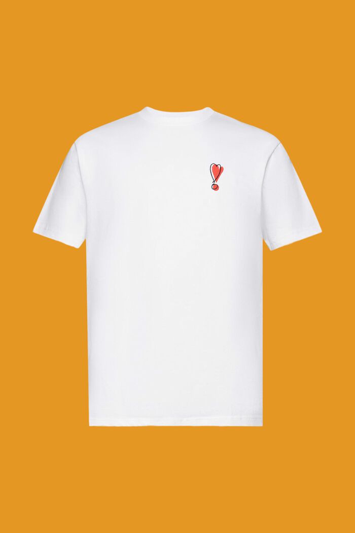 Camiseta de algodón sostenible con diseño de corazón, WHITE, detail image number 6
