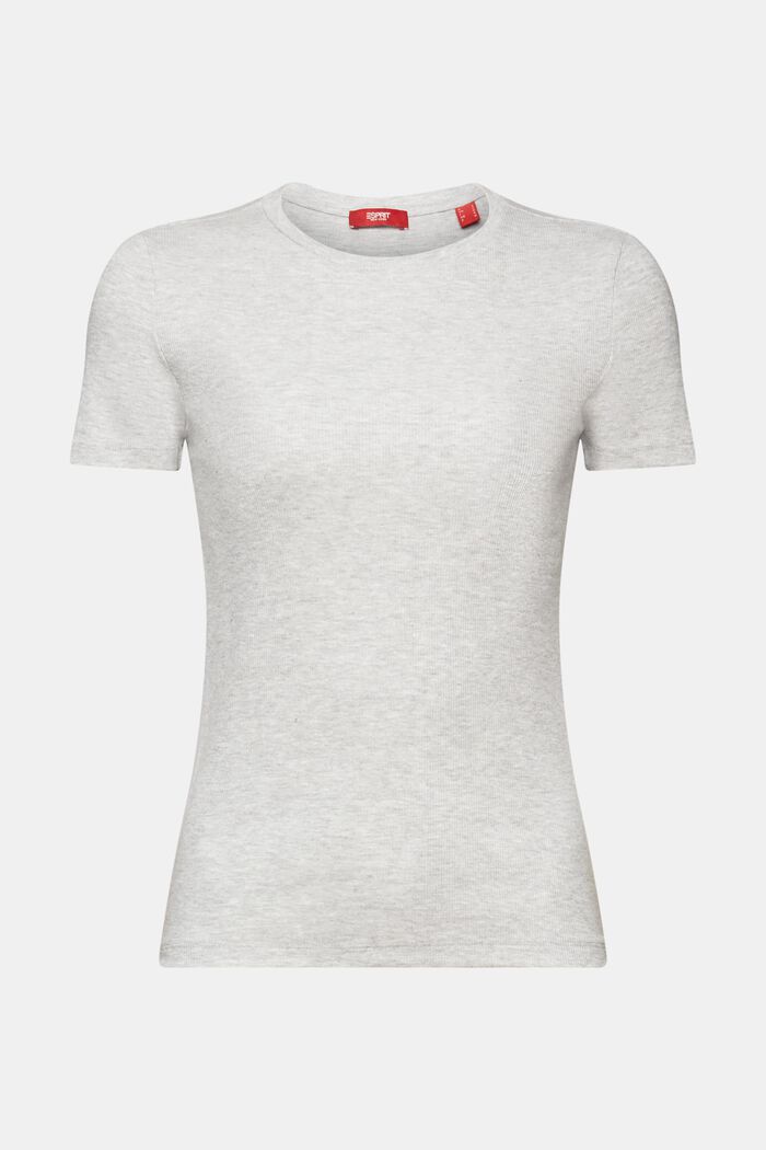 Camiseta de tejido jersey acanalado, mezcla de algodón, LIGHT GREY, detail image number 6