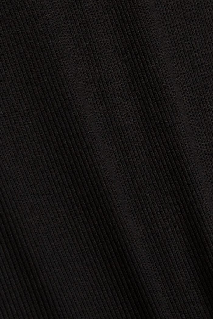 Vestido de punto de canalé con abertura, BLACK, detail image number 4