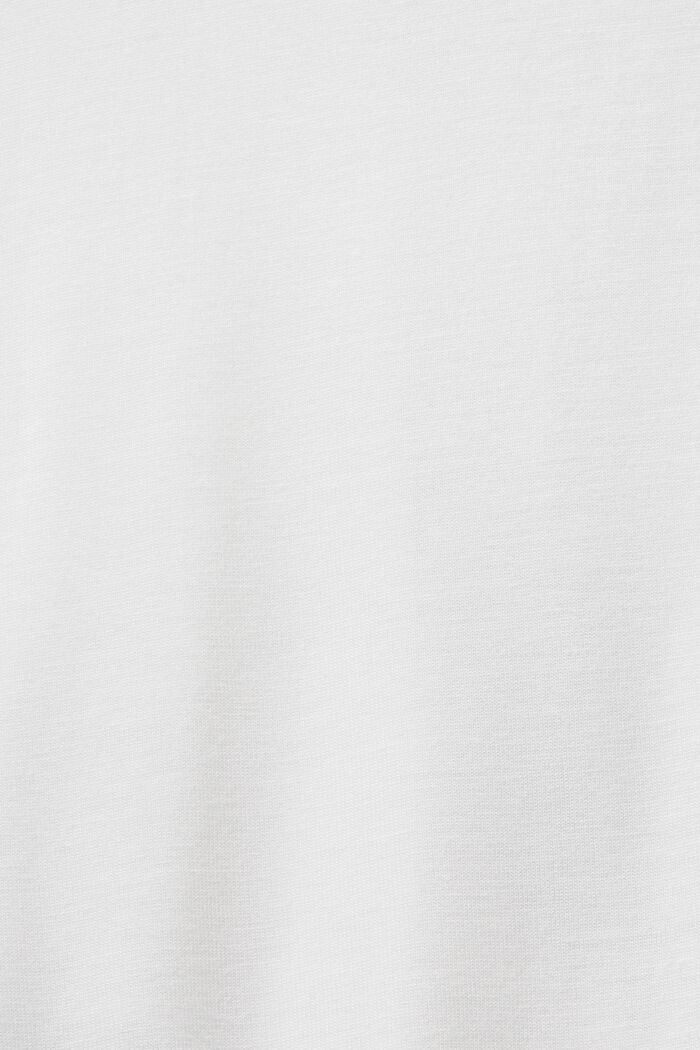 Camiseta de viscosa cuello en pico y estampado metalizado, OFF WHITE, detail image number 5