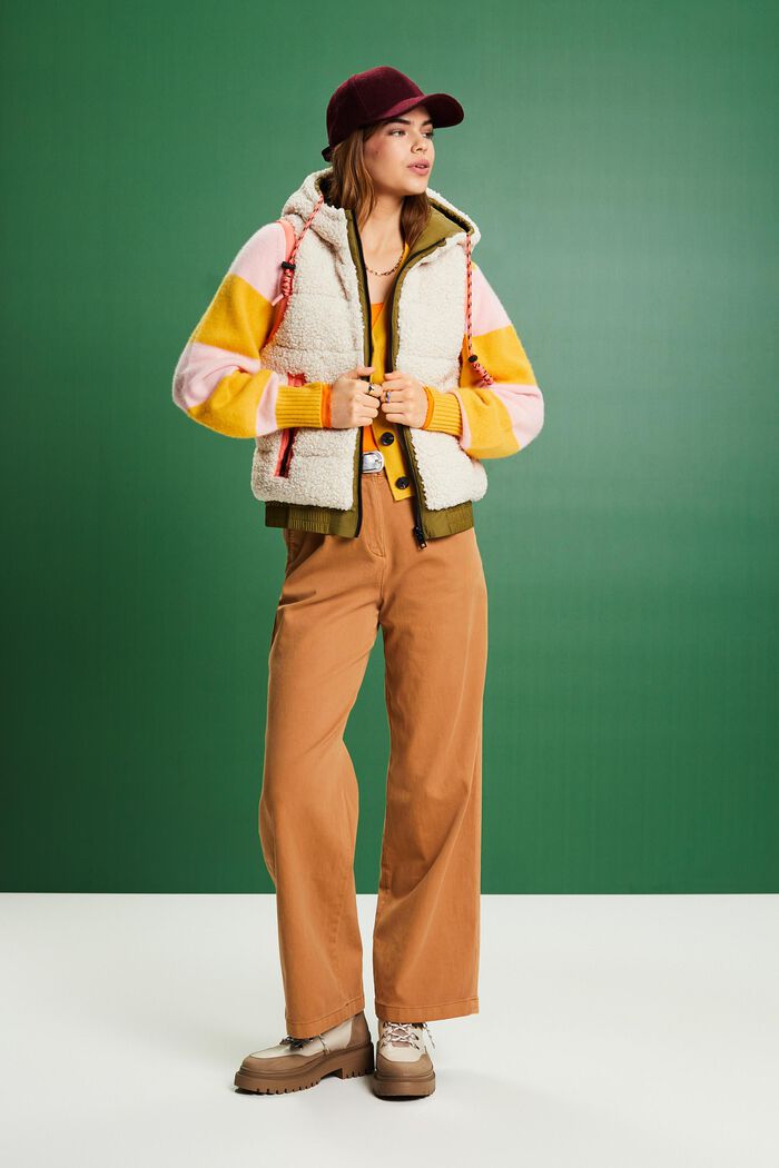 Pantalones chinos de corte ancho y tiro alto, CARAMEL, detail image number 2