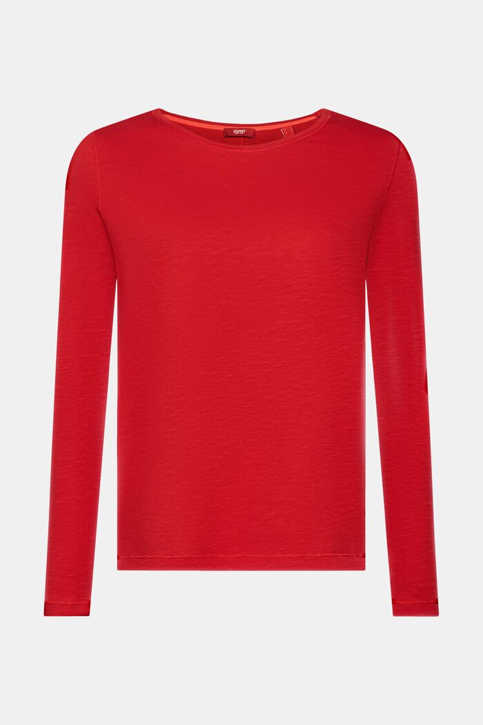 Camiseta de manga larga de jersey, 100% algodón, DARK RED, detail image number 6