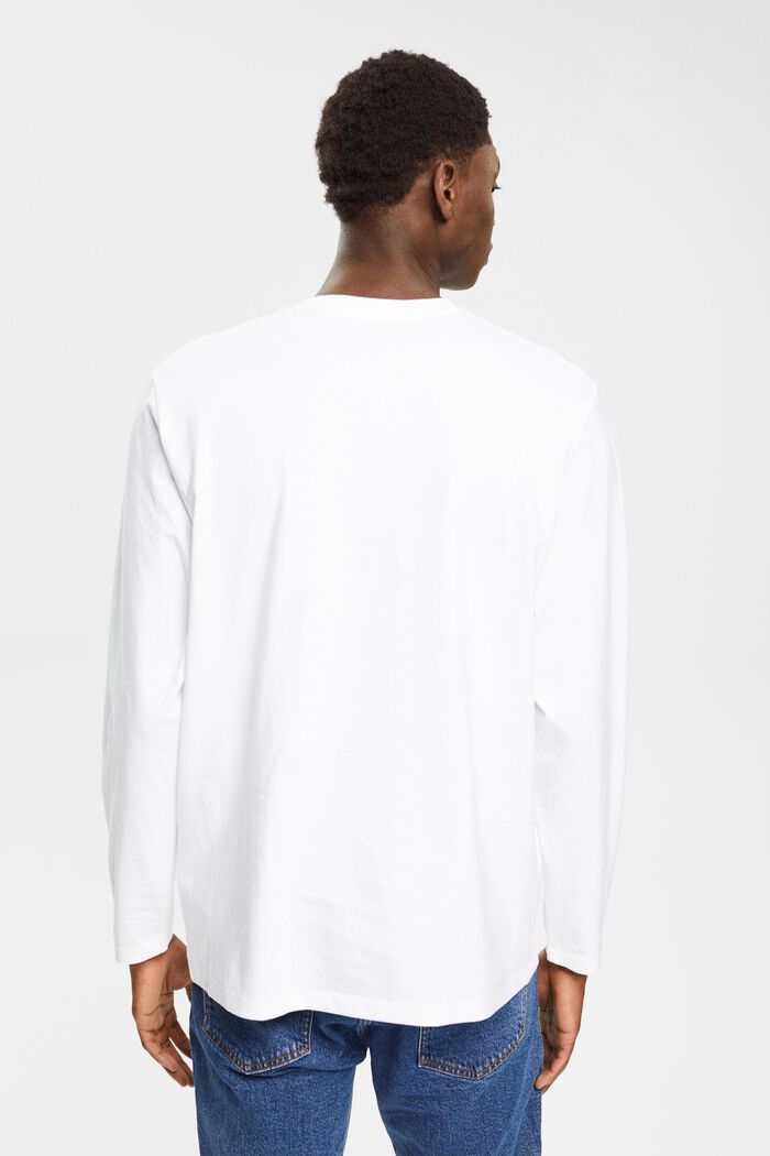 Camiseta de manga larga de tejido jersey, 100% algodón, WHITE, detail image number 4
