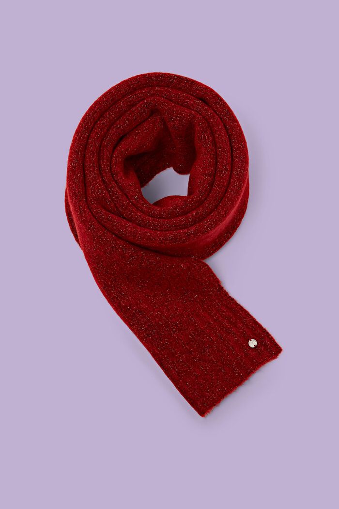 Bufanda en mezcla de lana y mohair, DARK RED, detail image number 0