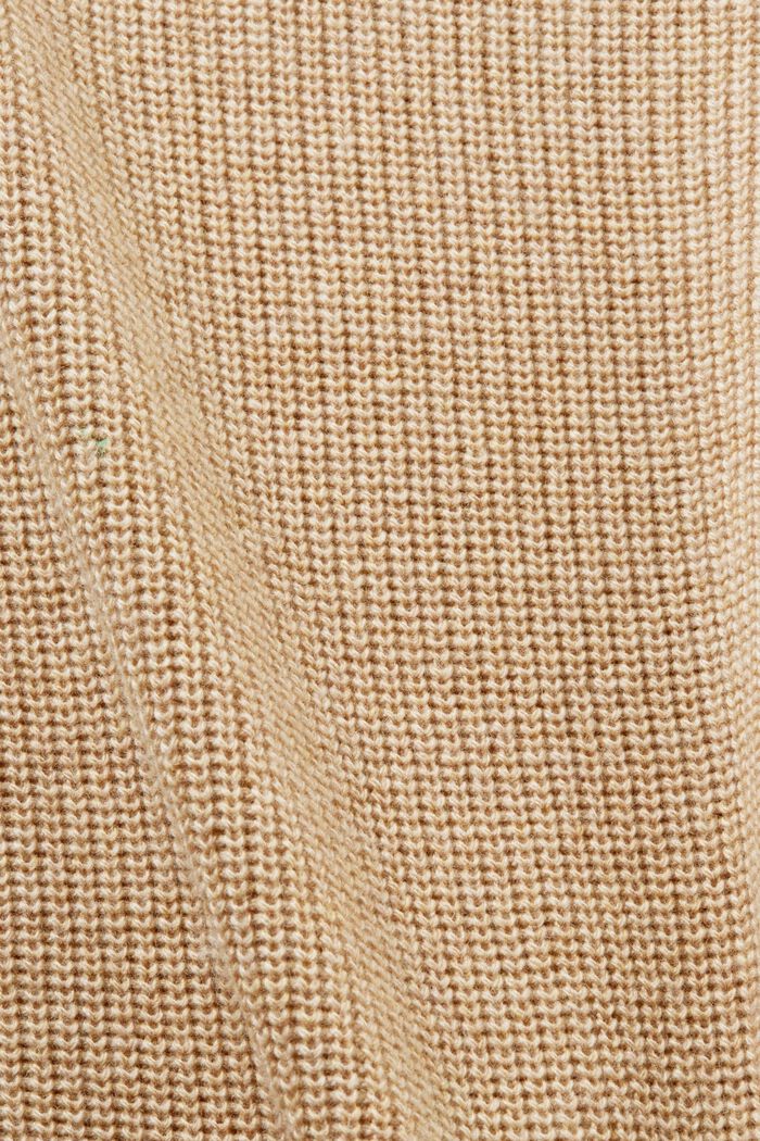 Chaleco de punto acanalado en mezcla de lana, SAND, detail image number 5