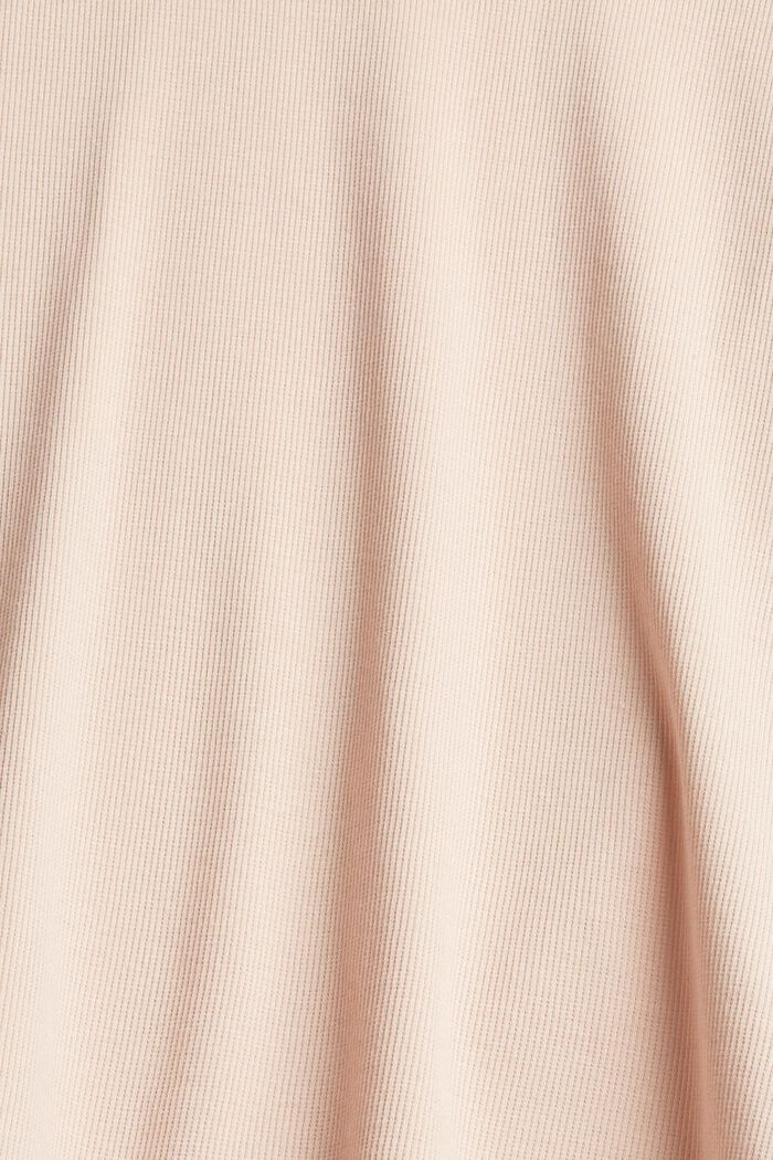 Jersey de canalé fino realizado en mezcla de algodón, NUDE, detail image number 1