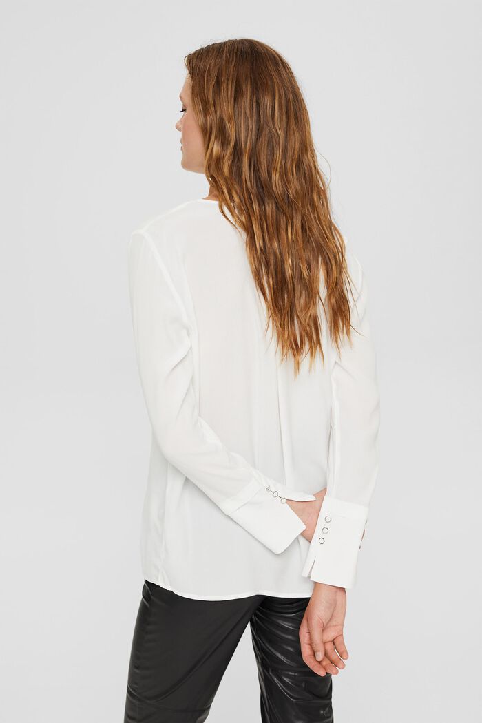 Blusa con puños anchos, LENZING™ ECOVERO™, OFF WHITE, detail image number 3