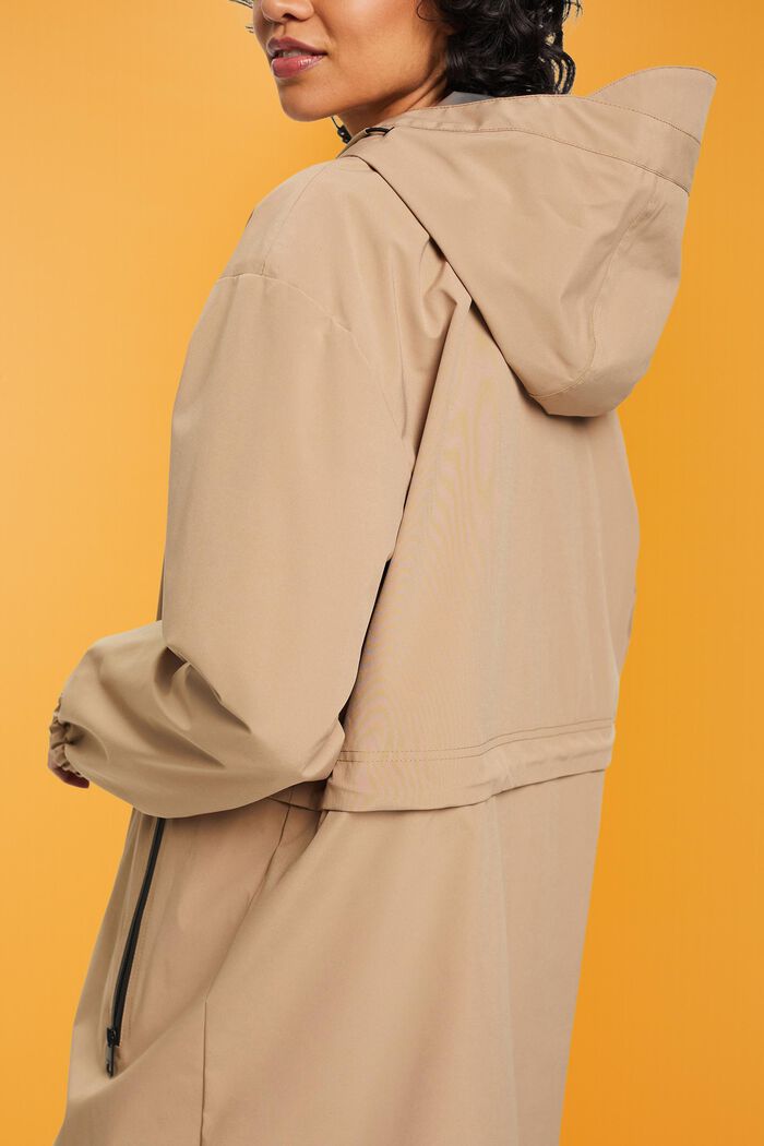 Chubasquero con capucha con cordón, CAMEL, detail image number 4