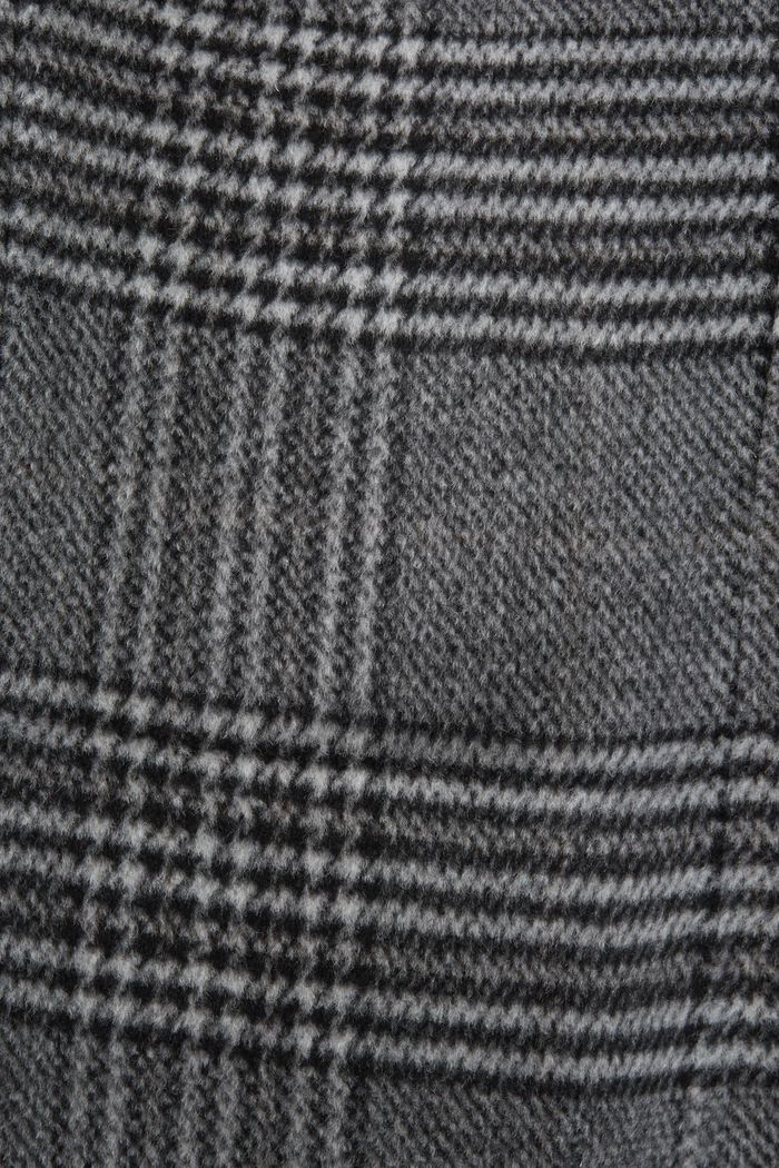 Abrigo a cuadros de mezcla de lana reciclada con cachemir, BLACK, detail image number 8