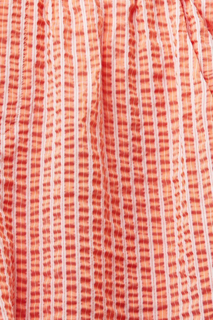 Pantalón corto de rayas con efecto arrugado, BRIGHT ORANGE, detail image number 6