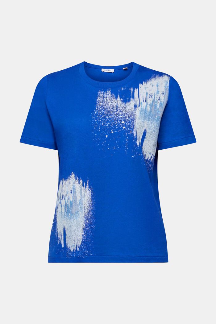 Camiseta con estampado geométrico, BRIGHT BLUE, detail image number 6