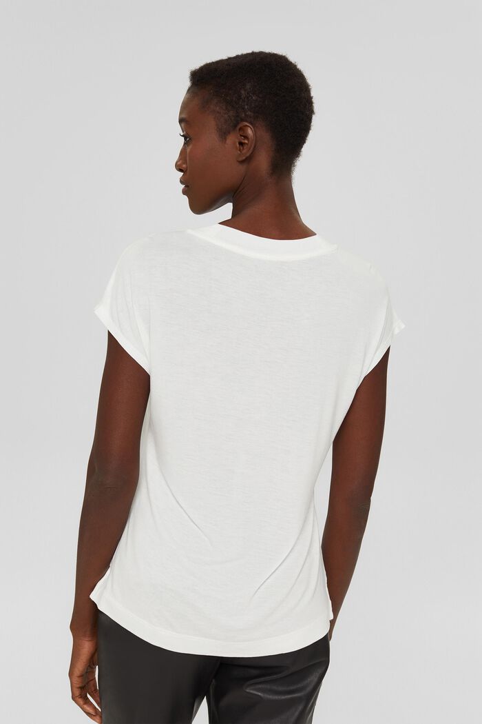 Camiseta con logotipo estampado, LENZING™ ECOVERO™, OFF WHITE, detail image number 3