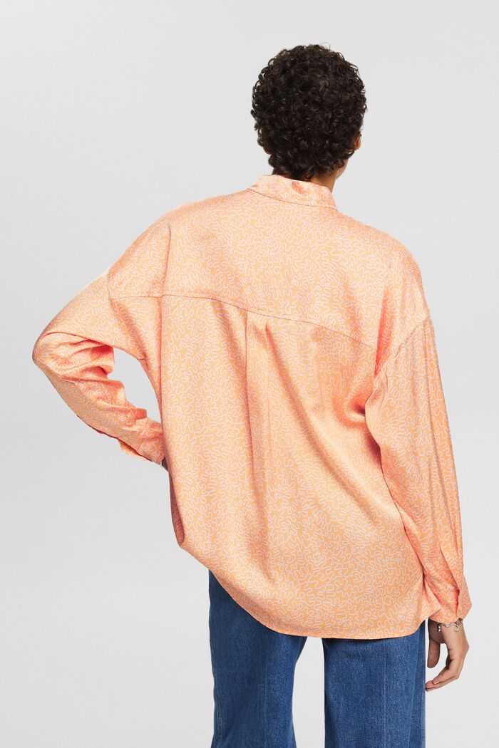Blusa de satén con estampado, PASTEL ORANGE, detail image number 3