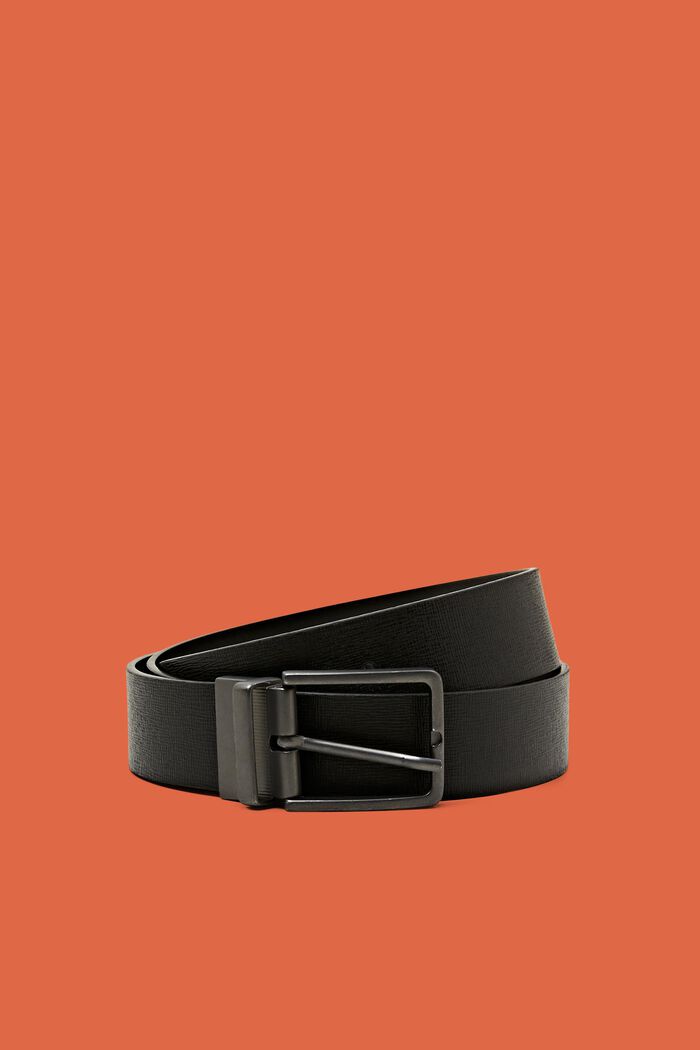 Cinturón reversible de piel, BLACK, detail image number 0