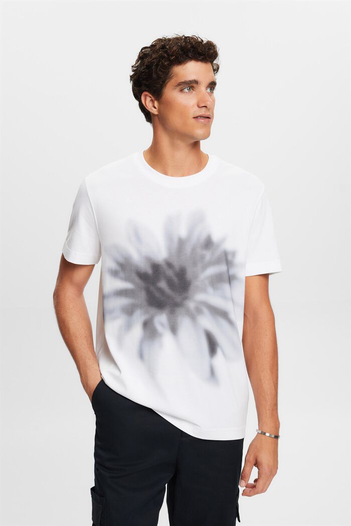 Camiseta estampada de algodón Pima, WHITE, detail image number 1