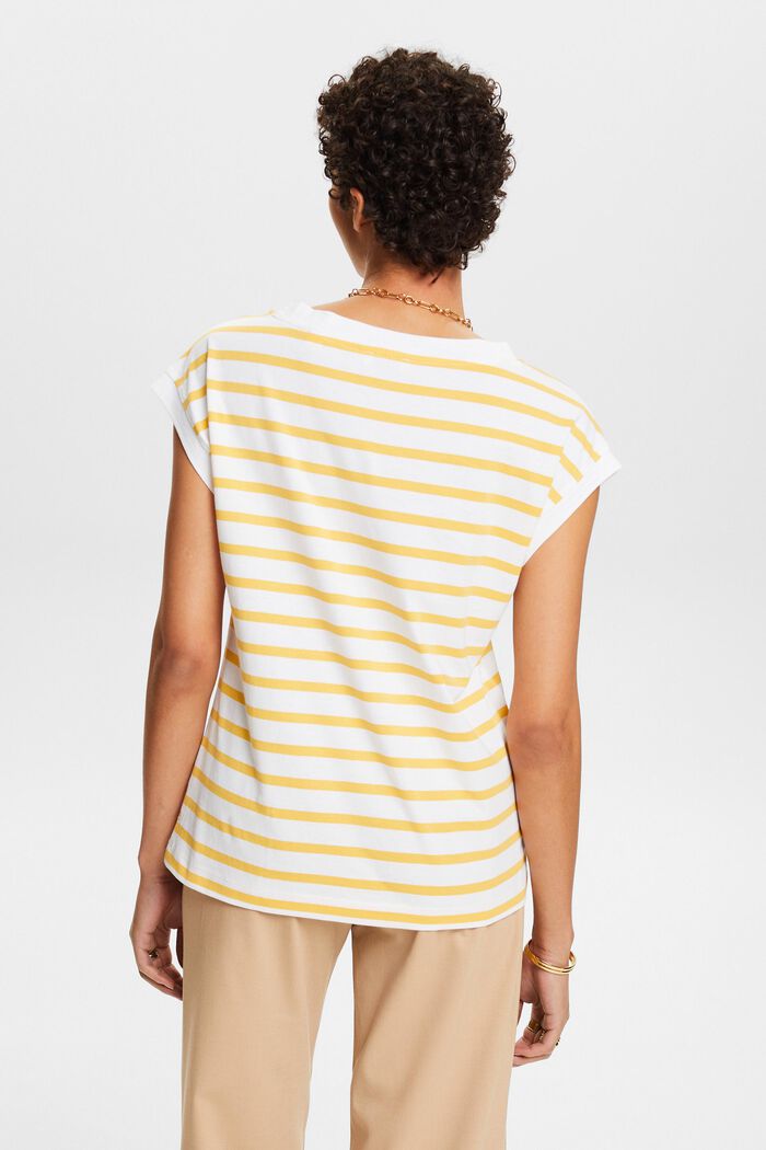 Camiseta de rayas con cuello en pico, SUNFLOWER YELLOW, detail image number 2