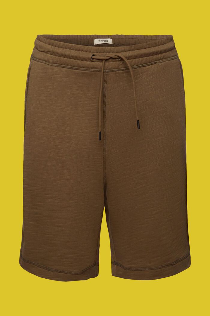 Shorts de felpa de algodón, KHAKI GREEN, detail image number 7