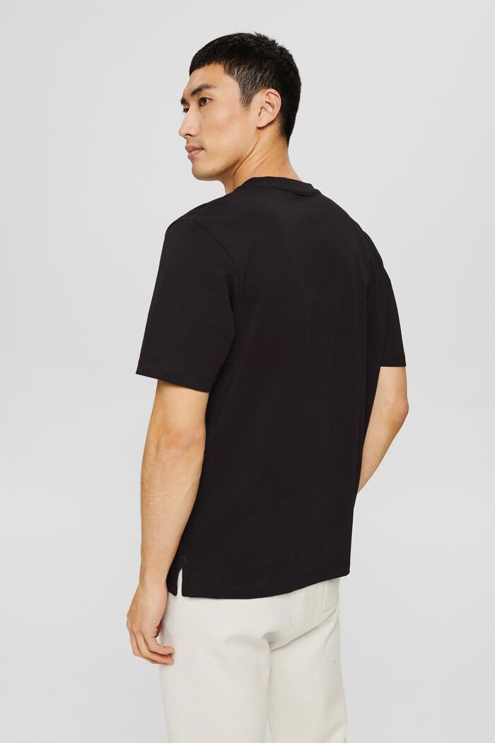 Camiseta de jersey con bordado, 100% algodón, BLACK, detail image number 3