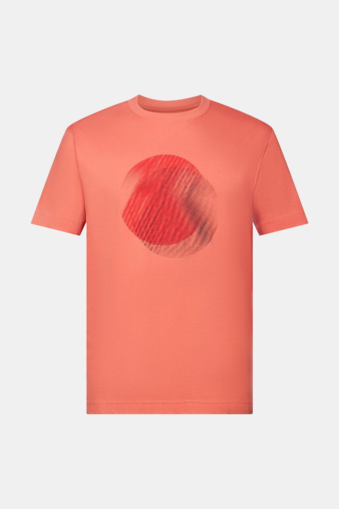 Camiseta con estampado frontal, 100% algodón, CORAL RED, detail image number 6