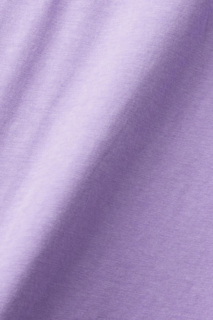 Camiseta de algodón con el cuello en pico, PURPLE, detail image number 5