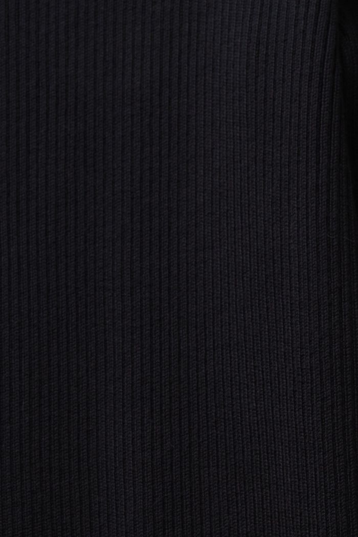 Vestido corto en punto de canalé con cuello mao, BLACK, detail image number 5