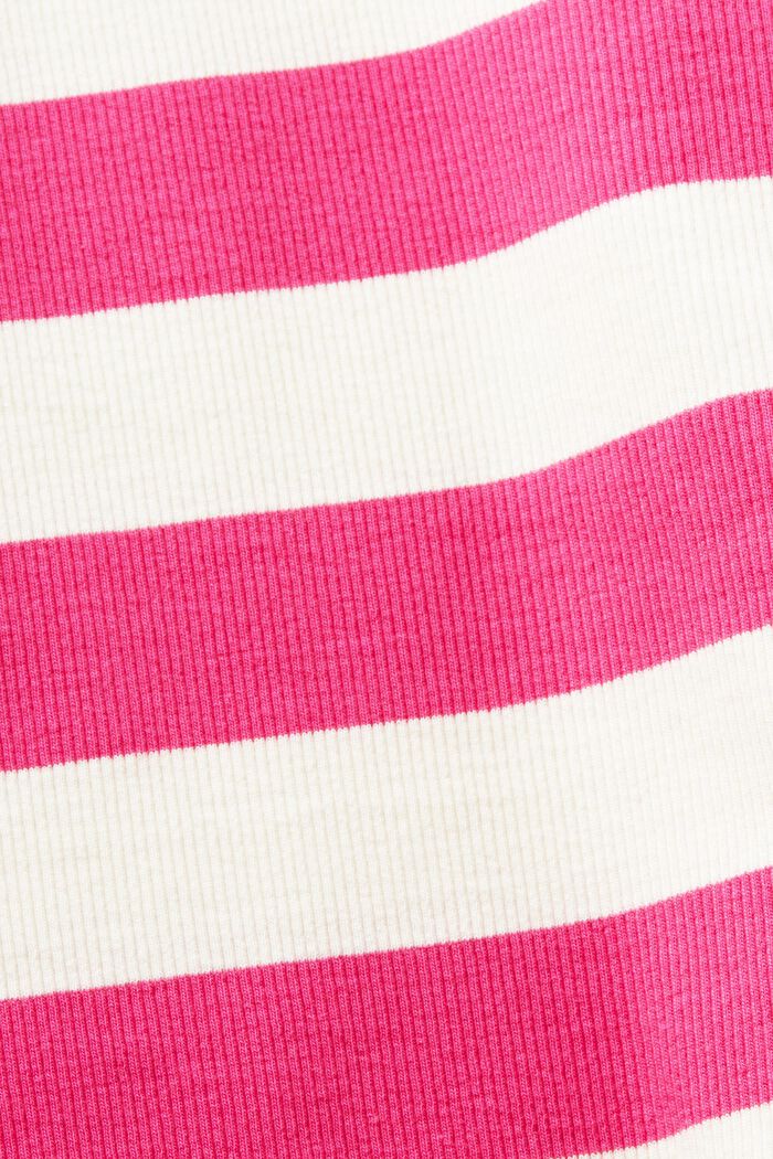 Camiseta de tirantes a rayas con logotipo, PINK FUCHSIA, detail image number 4
