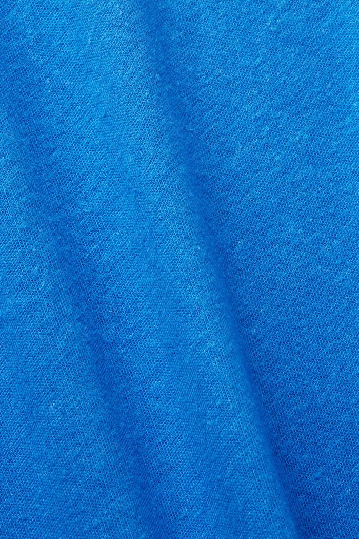 Camisa en mezcla de algodón y lino, BRIGHT BLUE, detail image number 4