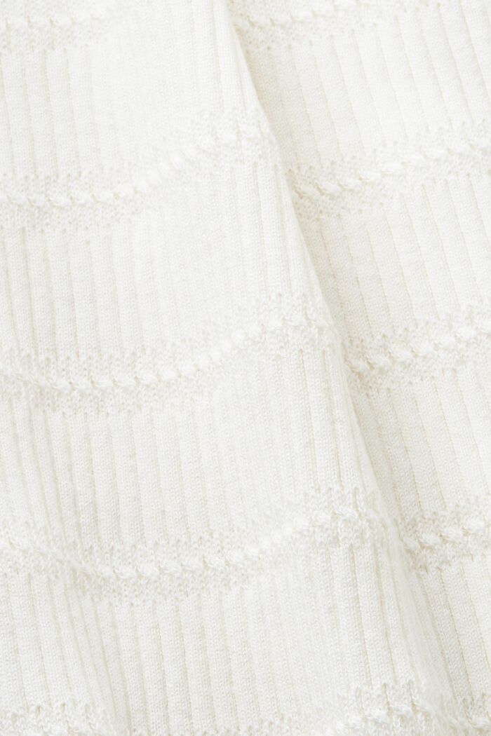 Top jersey con cuello pico, OFF WHITE, detail image number 4